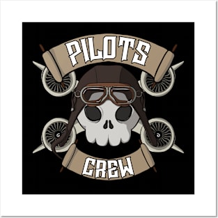 Pilots crew Jolly Roger pirate flag Posters and Art